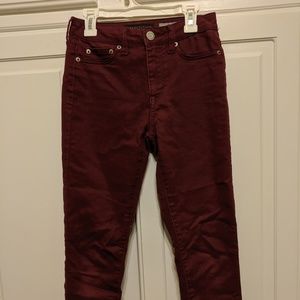 Areopostle High Waist Burgundy Jeggings